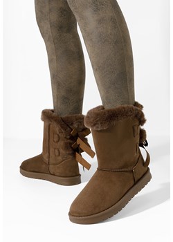 Brązowe zimowe buty damskie Ryssa ze sklepu Zapatos w kategorii Śniegowce damskie - zdjęcie 167571093