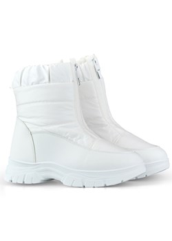 Wygodne ocieplane buty damskie białe śniegowce ze sklepu ButyModne.pl w kategorii Śniegowce damskie - zdjęcie 167572320