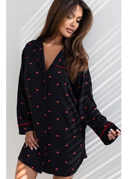 Damska koszula nocna w serca Rolling In Love, Kolor czarny-wzór, Rozmiar M, SENSIS ze sklepu Primodo w kategorii Koszule nocne - zdjęcie 167573441
