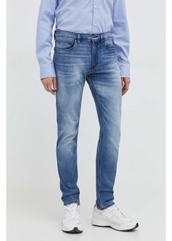 HUGO jeansy 708 męskie kolor niebieski 50507865 ze sklepu ANSWEAR.com w kategorii Jeansy męskie - zdjęcie 167576483