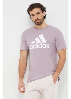 adidas t-shirt bawełniany męski kolor fioletowy z nadrukiem IS1313 ze sklepu ANSWEAR.com w kategorii T-shirty męskie - zdjęcie 167577031