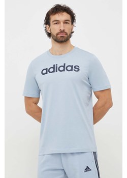 adidas t-shirt bawełniany męski kolor niebieski z nadrukiem IS1382 ze sklepu ANSWEAR.com w kategorii T-shirty męskie - zdjęcie 167577041