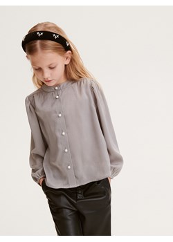 Reserved - Koszula z ozdobnymi guzikami - jasnoszary ze sklepu Reserved w kategorii Koszule dziewczęce - zdjęcie 167583000