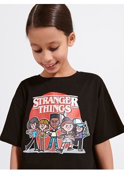 Reserved - T-shirt Stranger Things - czarny ze sklepu Reserved w kategorii Bluzki dziewczęce - zdjęcie 167583110