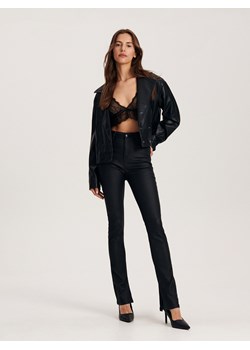 Reserved - Woskowane spodnie - czarny ze sklepu Reserved w kategorii Spodnie damskie - zdjęcie 167616944