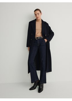 Reserved - Dwurzędowy płaszcz z wełną - wielobarwny ze sklepu Reserved w kategorii Płaszcze damskie - zdjęcie 167620143