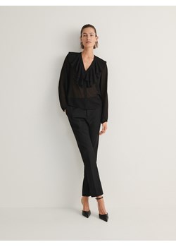 Reserved - Koszula z falbaną - czarny ze sklepu Reserved w kategorii Bluzki damskie - zdjęcie 167620221