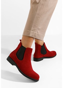 Czerwone botki chelsea Zelmira ze sklepu Zapatos w kategorii Botki - zdjęcie 167622541