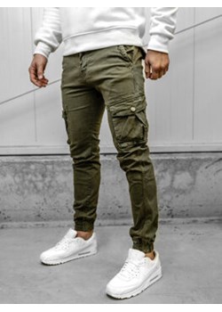 Khaki spodnie materiałowe joggery bojówki męskie Denley JM5502A ze sklepu Denley w kategorii Spodnie męskie - zdjęcie 167627703
