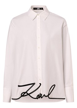 KARL LAGERFELD Bluzka damska Kobiety Bawełna biały jednolity ze sklepu vangraaf w kategorii Koszule damskie - zdjęcie 167641181