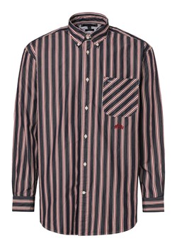 Tommy Hilfiger Koszula męska - Łatwe prasowanie Mężczyźni Slim Fit Bawełna granatowy w paski ze sklepu vangraaf w kategorii Koszule męskie - zdjęcie 167641192