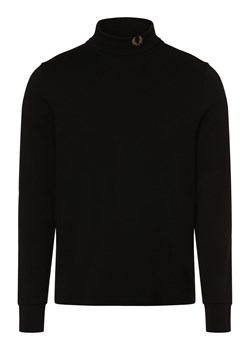 Fred Perry Męska koszula z długim rękawem Mężczyźni Bawełna czarny jednolity ze sklepu vangraaf w kategorii T-shirty męskie - zdjęcie 167641212
