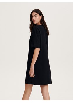 Reserved - Bawełniana sukienka mini - czarny ze sklepu Reserved w kategorii Sukienki - zdjęcie 167642813