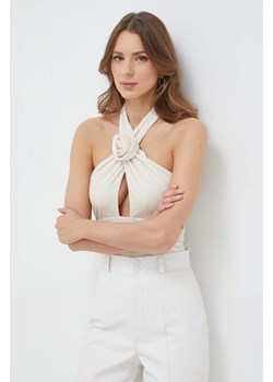 Bardot body damskie kolor beżowy gładka ze sklepu ANSWEAR.com w kategorii Bluzki damskie - zdjęcie 167648942