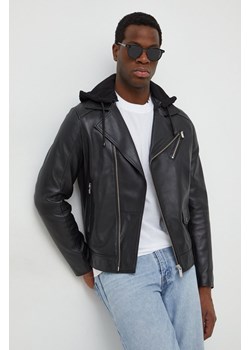Karl Lagerfeld ramoneska skórzana męska kolor czarny przejściowa ze sklepu ANSWEAR.com w kategorii Kurtki męskie - zdjęcie 167649054