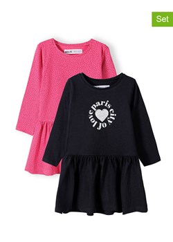 Minoti Sukienki (2 szt.) w kolorze czarnym i różowym ze sklepu Limango Polska w kategorii Sukienki dziewczęce - zdjęcie 167650800