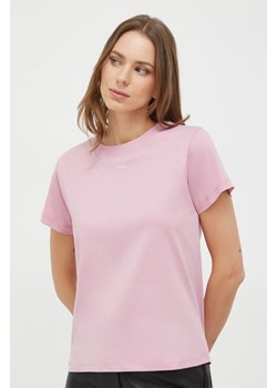 Pinko t-shirt bawełniany damski kolor różowy 100373.A1N8 ze sklepu ANSWEAR.com w kategorii Bluzki damskie - zdjęcie 167651802