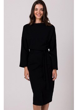 Sukienka ołówkowa midi z paskiem czarna B269, Kolor czarny, Rozmiar L, BeWear ze sklepu Primodo w kategorii Sukienki - zdjęcie 167663741