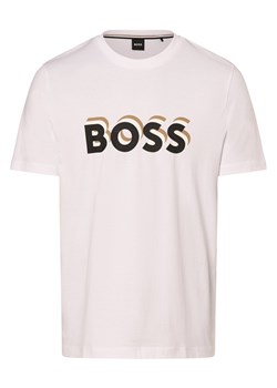 BOSS Koszulka męska - Tiburt 427 Mężczyźni Bawełna biały nadruk ze sklepu vangraaf w kategorii T-shirty męskie - zdjęcie 167665720