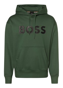 BOSS Męski sweter z kapturem - Sullivan 16 Mężczyźni Bawełna zielony nadruk ze sklepu vangraaf w kategorii Bluzy męskie - zdjęcie 167665723