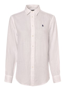 Polo Ralph Lauren Lniana bluzka damska - luźny krój Kobiety len biały jednolity ze sklepu vangraaf w kategorii Koszule damskie - zdjęcie 167665753