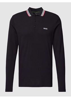 Bluzka z długim rękawem i kołnierzykiem polo model ‘Plisy’ ze sklepu Peek&Cloppenburg  w kategorii T-shirty męskie - zdjęcie 167667983