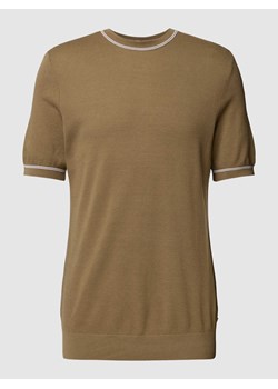 T-shirt z paskami w kontrastowym kolorze model ‘Oricco’ ze sklepu Peek&Cloppenburg  w kategorii T-shirty męskie - zdjęcie 167668021