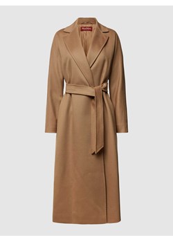Płaszcz z wełny z wiązanym paskiem model ‘PRATER’ ze sklepu Peek&Cloppenburg  w kategorii Płaszcze damskie - zdjęcie 167669320