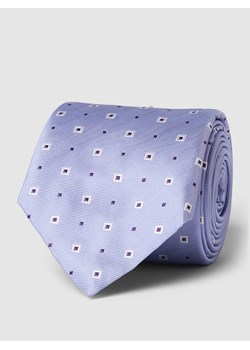 Krawat z mieszanki jedwabiu ze wzorem na całej powierzchni ze sklepu Peek&Cloppenburg  w kategorii Krawaty - zdjęcie 167669641