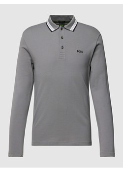 Bluzka z długim rękawem i kołnierzykiem polo model ‘Plisy’ ze sklepu Peek&Cloppenburg  w kategorii T-shirty męskie - zdjęcie 167671414