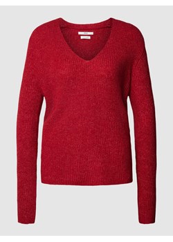 Sweter z dzianiny z zaokrąglonym dekoltem w serek model ‘Style.Lana’ ze sklepu Peek&Cloppenburg  w kategorii Swetry damskie - zdjęcie 167672441
