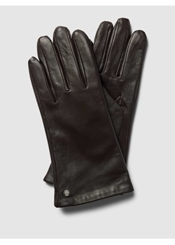 Rękawiczki skórzane z aplikacją z logo model ‘CLASSIC’ ze sklepu Peek&Cloppenburg  w kategorii Rękawiczki damskie - zdjęcie 167672603