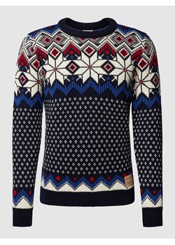 Sweter z dzianiny ze wzorem na całej powierzchni ‘VEGARD’ ze sklepu Peek&Cloppenburg  w kategorii Swetry męskie - zdjęcie 167672710