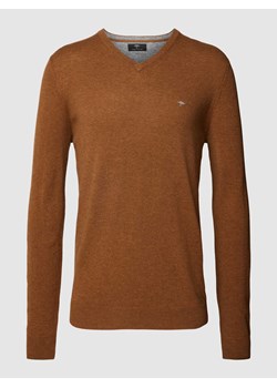 Sweter z dzianiny z wyhaftowanym logo ze sklepu Peek&Cloppenburg  w kategorii Swetry męskie - zdjęcie 167673073