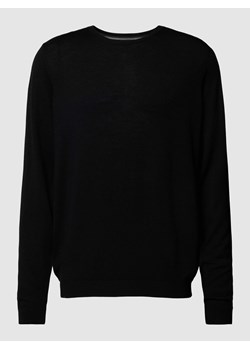 Sweter z dzianiny z wełny z okrągłym dekoltem ze sklepu Peek&Cloppenburg  w kategorii Swetry męskie - zdjęcie 167674250