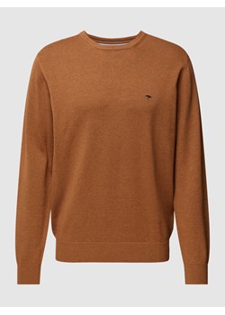 Sweter z dzianiny z wyhaftowanym logo ze sklepu Peek&Cloppenburg  w kategorii Swetry męskie - zdjęcie 167674772
