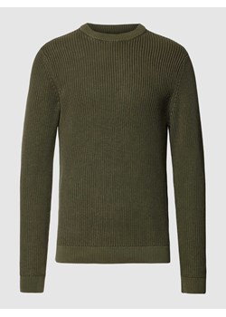 Sweter z dzianiny z efektem prążkowania ze sklepu Peek&Cloppenburg  w kategorii Swetry męskie - zdjęcie 167675721
