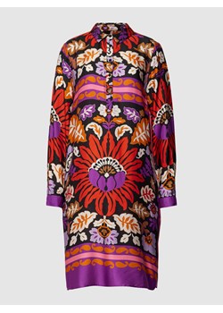 Sukienka tunikowa o długości do kolan z wiskozy z krótką listwą guzikową ze sklepu Peek&Cloppenburg  w kategorii Sukienki - zdjęcie 167676203