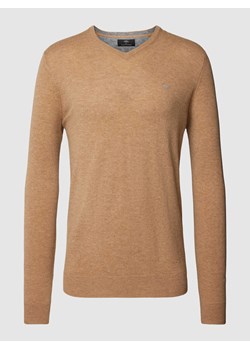 Sweter z dzianiny z wyhaftowanym logo ze sklepu Peek&Cloppenburg  w kategorii Swetry męskie - zdjęcie 167676364