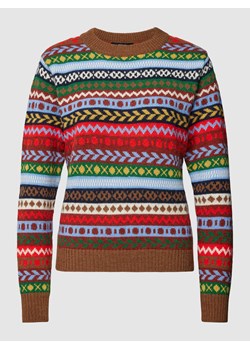 Sweter z dzianiny ze wzorem na całej powierzchni ‘EDICOLA’ ze sklepu Peek&Cloppenburg  w kategorii Swetry damskie - zdjęcie 167676730