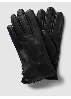 Rękawiczki ze skóry z ozdobnymi szwami ze sklepu Peek&Cloppenburg  w kategorii Rękawiczki męskie - zdjęcie 167677284