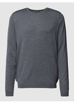 Sweter z dzianiny z wełny z okrągłym dekoltem ze sklepu Peek&Cloppenburg  w kategorii Swetry męskie - zdjęcie 167677311