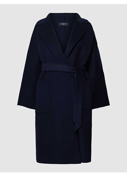 Płaszcz z wełny z wiązanym paskiem model ‘ROVO’ ze sklepu Peek&Cloppenburg  w kategorii Płaszcze damskie - zdjęcie 167679992