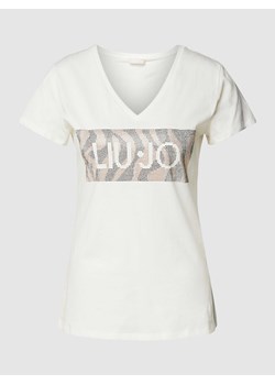 T-shirt zdobiony kamieniami ze sklepu Peek&Cloppenburg  w kategorii Bluzki damskie - zdjęcie 167681722