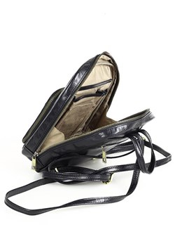 Mały plecak damski skórzany perfekcyjna organizacja - MARCO MAZZINI czarny ze sklepu Verostilo w kategorii Plecaki - zdjęcie 167686001