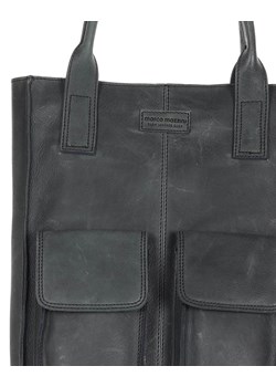Torebka z kieszonkami skórzana dobrze zorganizowany shopper - MARCO MAZZINI czarny ze sklepu Verostilo w kategorii Torby Shopper bag - zdjęcie 167686153