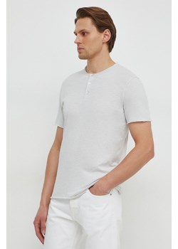 Sisley t-shirt bawełniany męski kolor szary gładki ze sklepu ANSWEAR.com w kategorii T-shirty męskie - zdjęcie 167697162