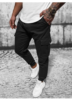 Spodnie męskie joggery czarne OZONEE O/PAN23023 ze sklepu ozonee.pl w kategorii Spodnie męskie - zdjęcie 167702874