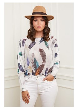 Curvy Lady Sweter w kolorze białym ze wzorem ze sklepu Limango Polska w kategorii Swetry damskie - zdjęcie 167713923