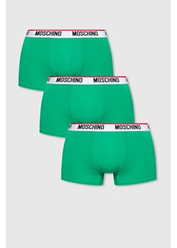 MOSCHINO Zielone bokserki męskie 3PACK, Wybierz rozmiar M ze sklepu outfit.pl w kategorii Majtki męskie - zdjęcie 167714710